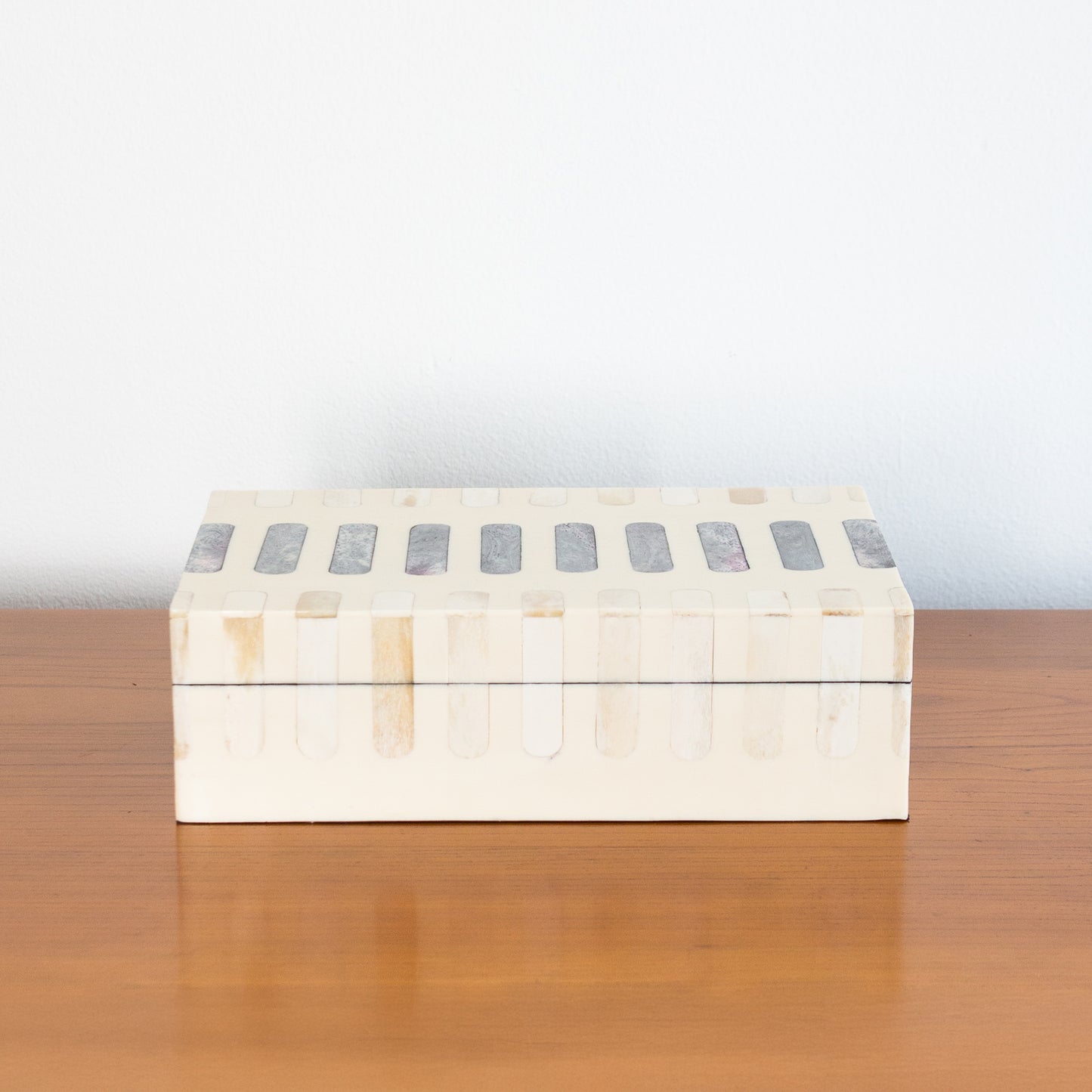 Dark Gray + Ivory Bone Inlay Box