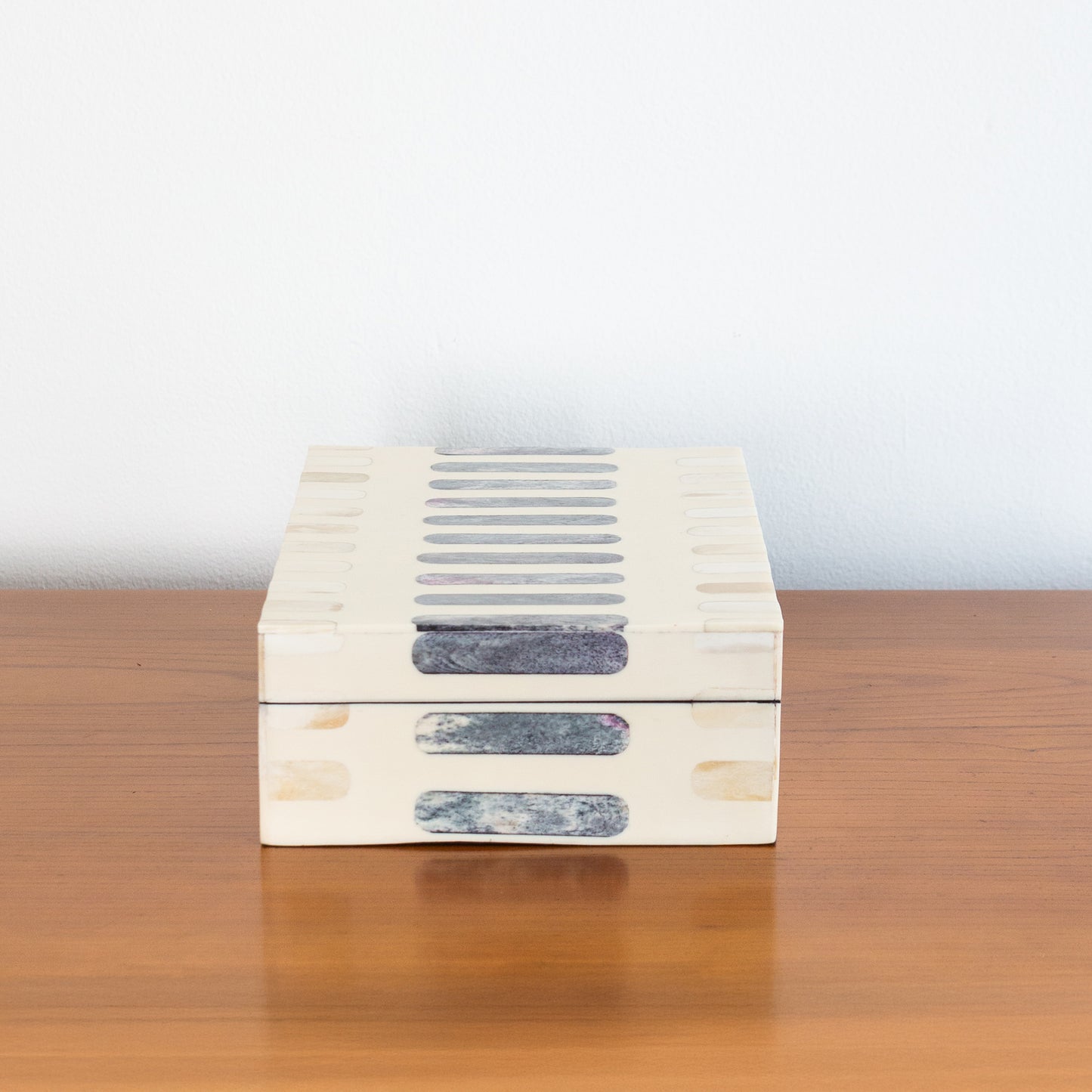 Dark Gray + Ivory Bone Inlay Box