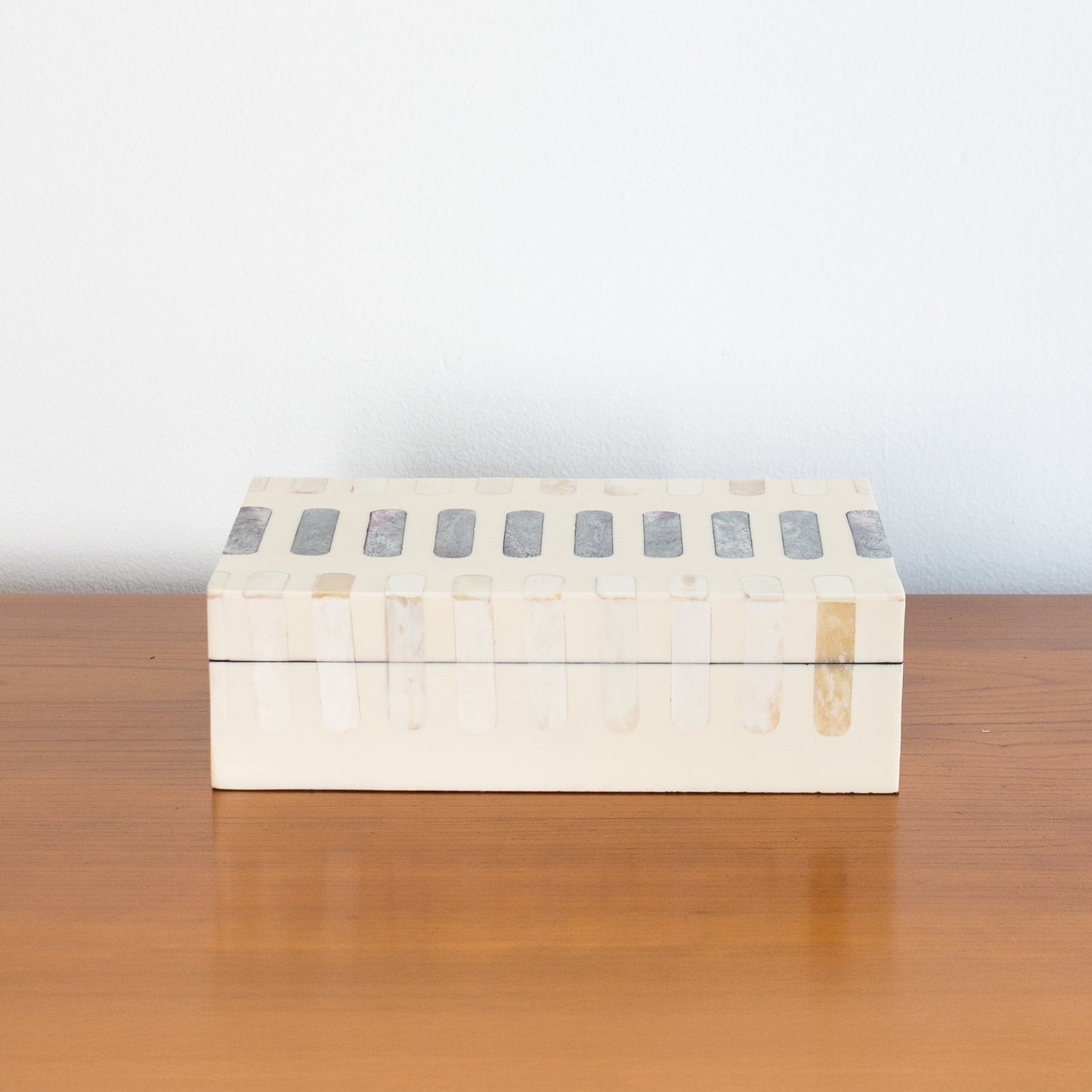 Dark Gray + Ivory Bone Inlay Box