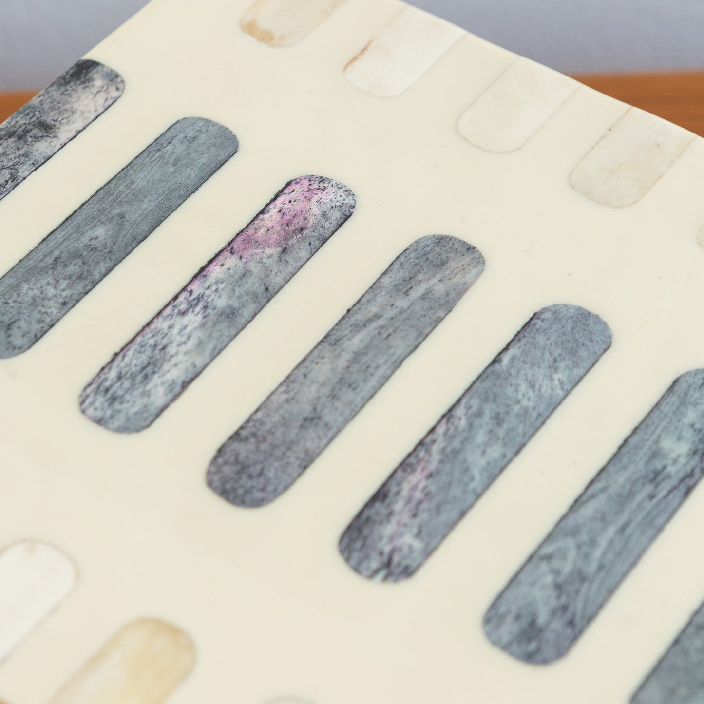 Dark Gray + Ivory Bone Inlay Box