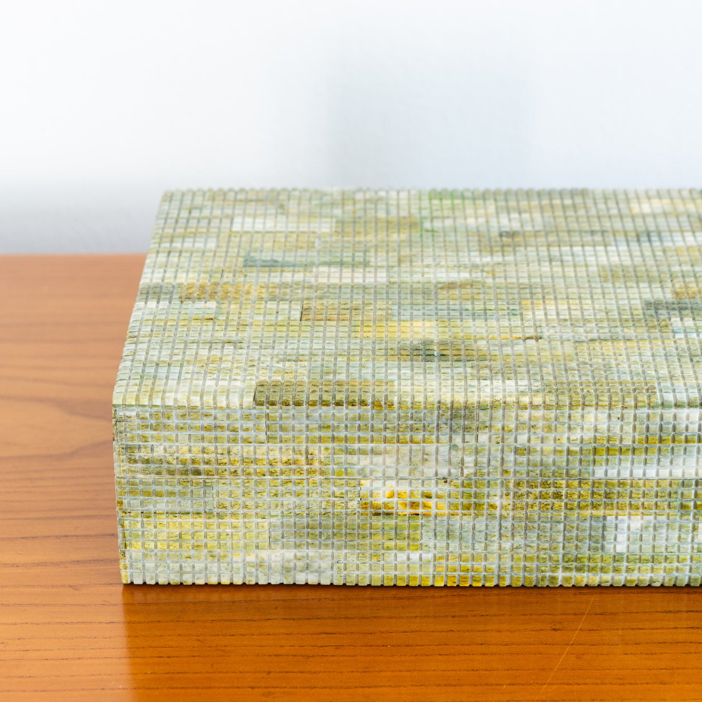 Medium Tessellated Green Bone Box