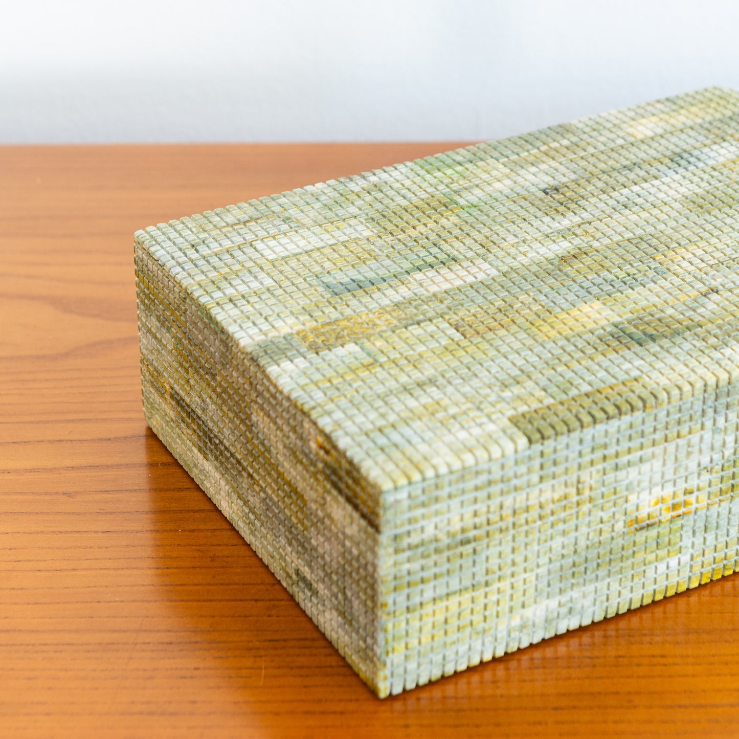 Medium Tessellated Green Bone Box