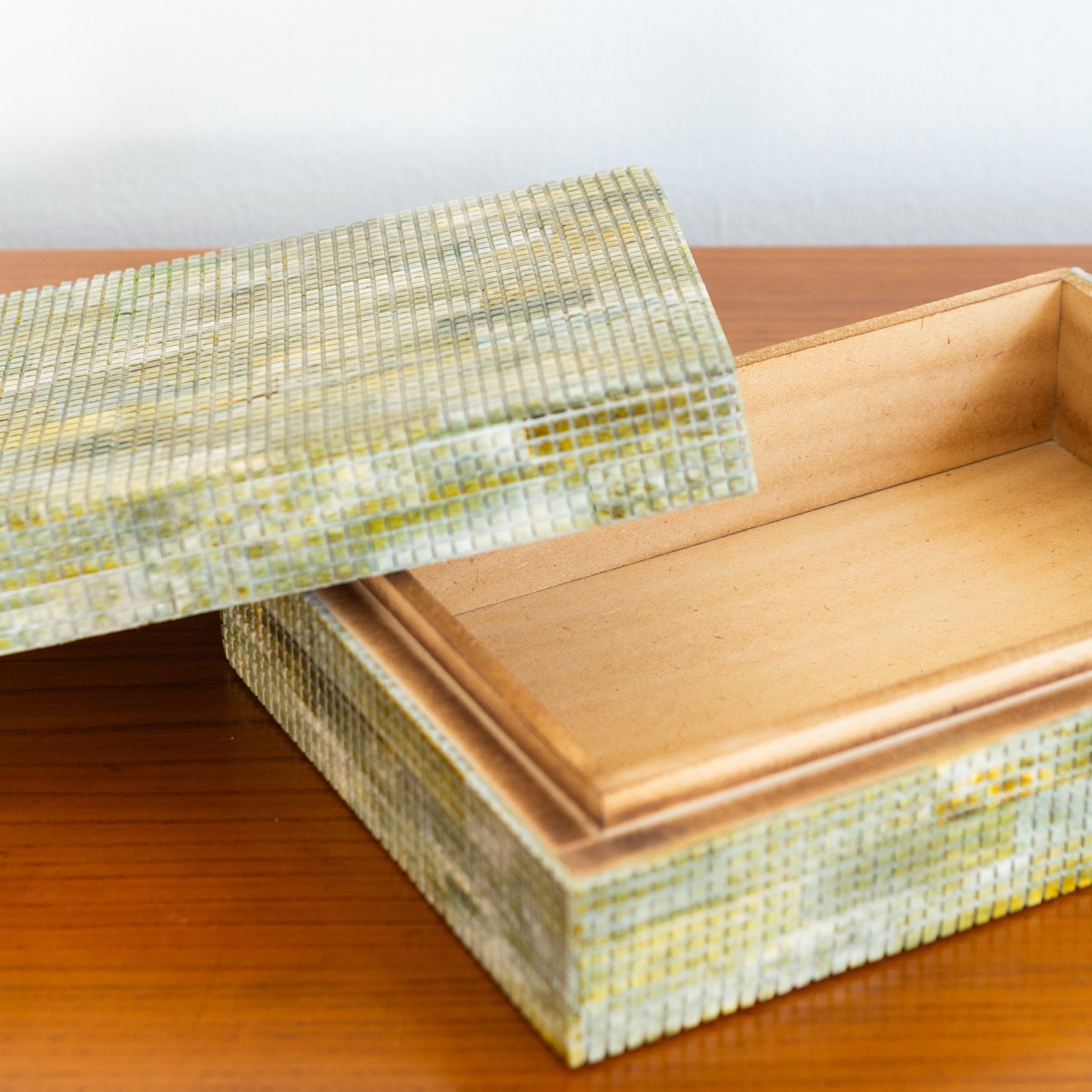 Medium Tessellated Green Bone Box