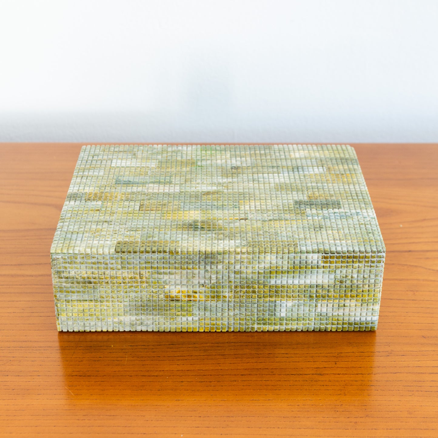 Medium Tessellated Green Bone Box