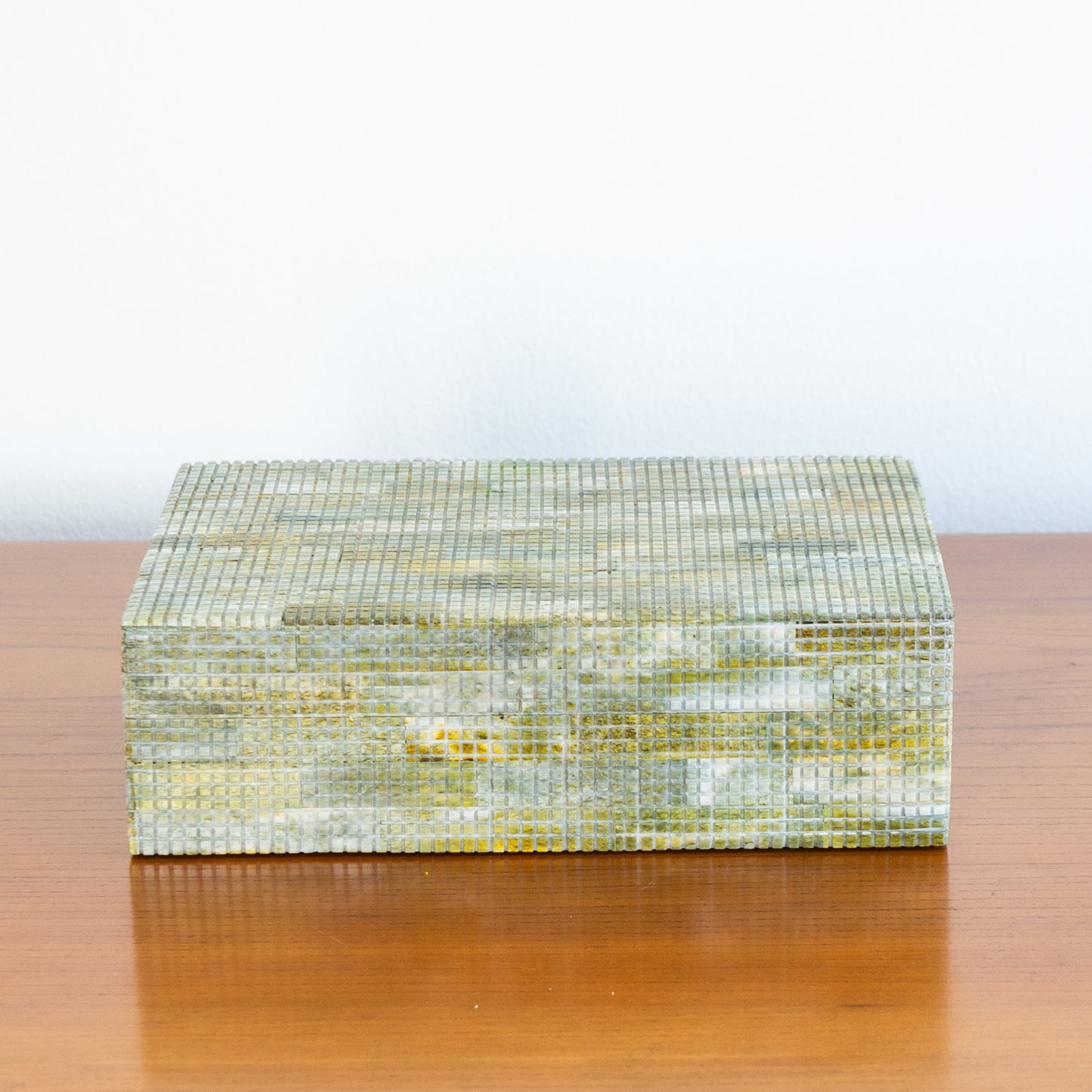 Medium Tessellated Green Bone Box