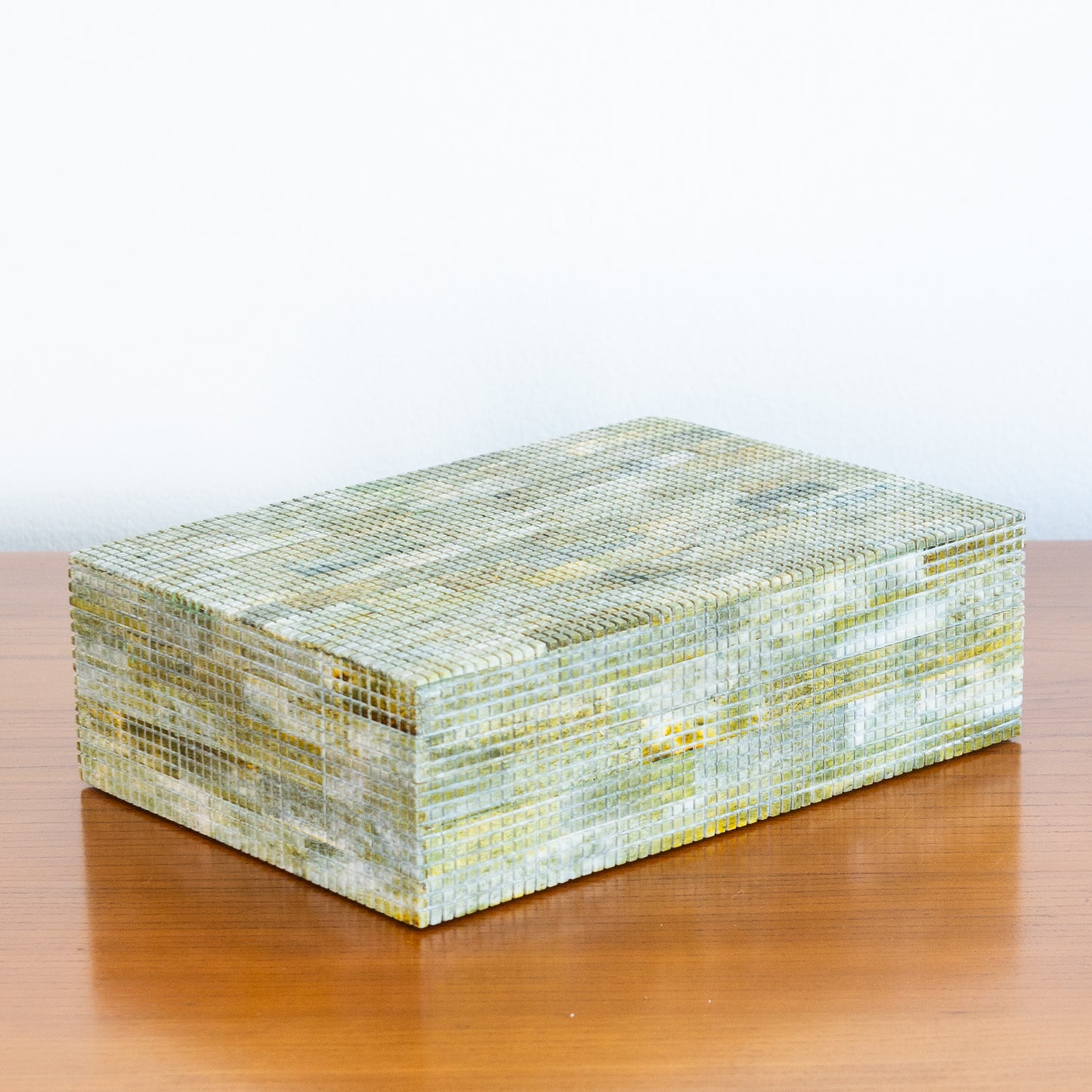 Medium Tessellated Green Bone Box