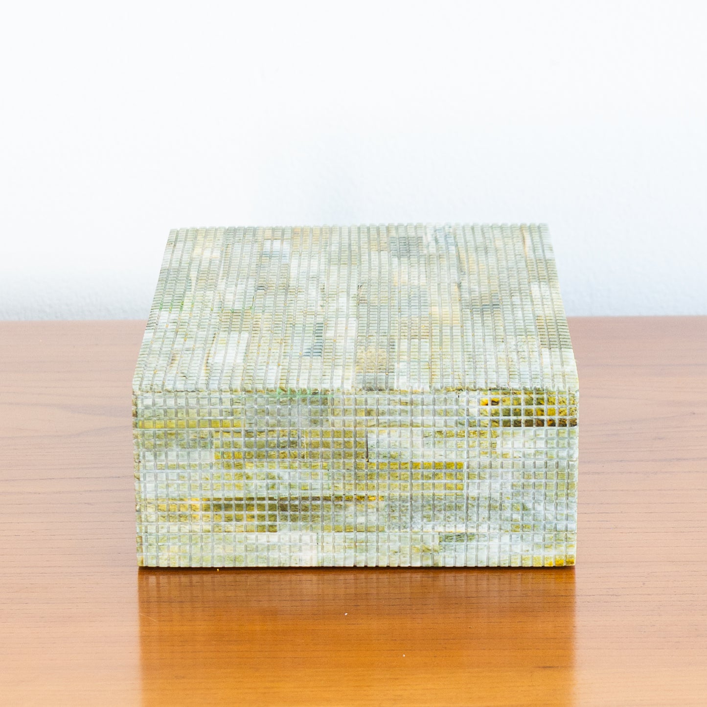 Medium Tessellated Green Bone Box