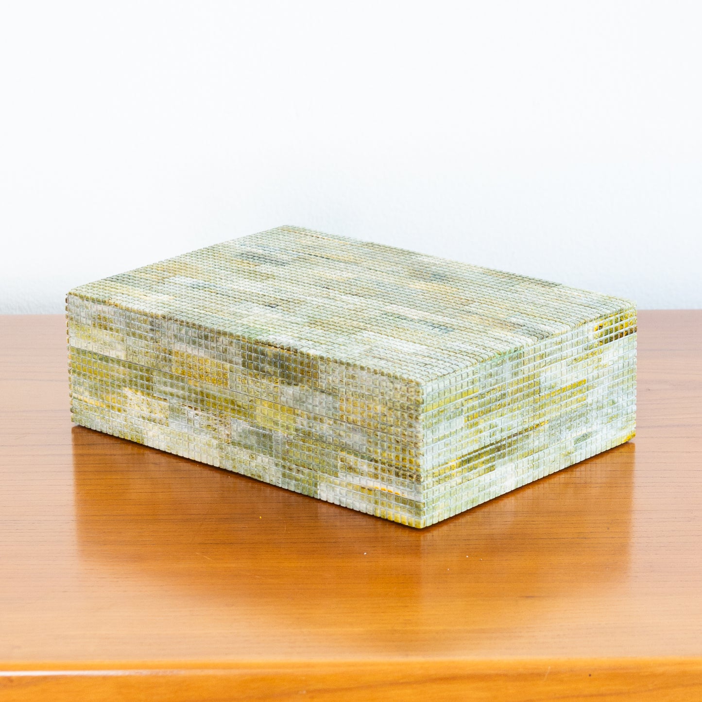 Medium Tessellated Green Bone Box