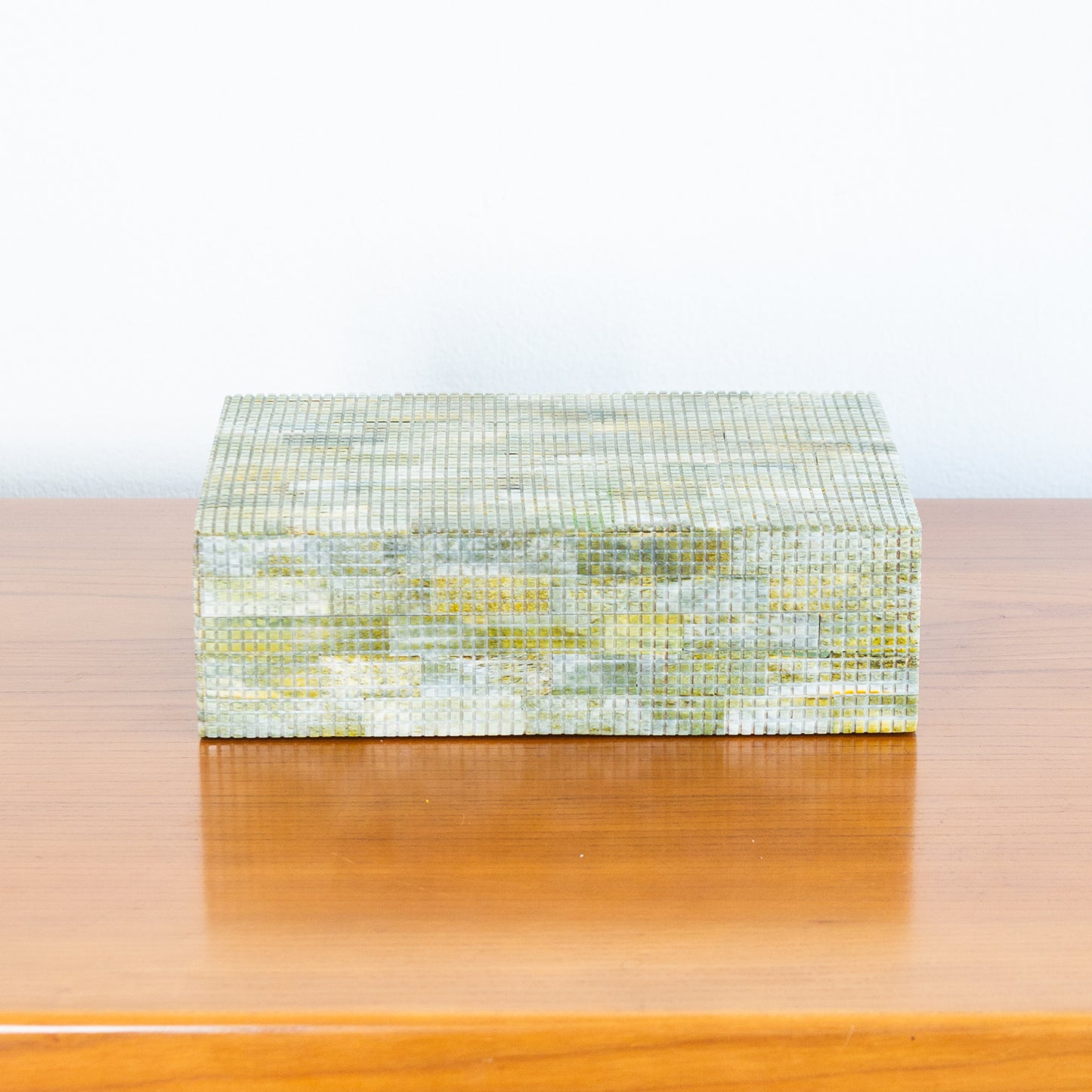 Medium Tessellated Green Bone Box