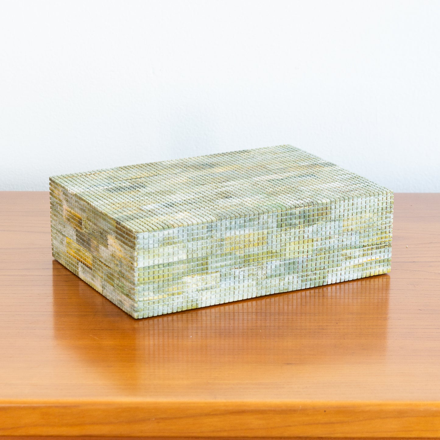 Medium Tessellated Green Bone Box