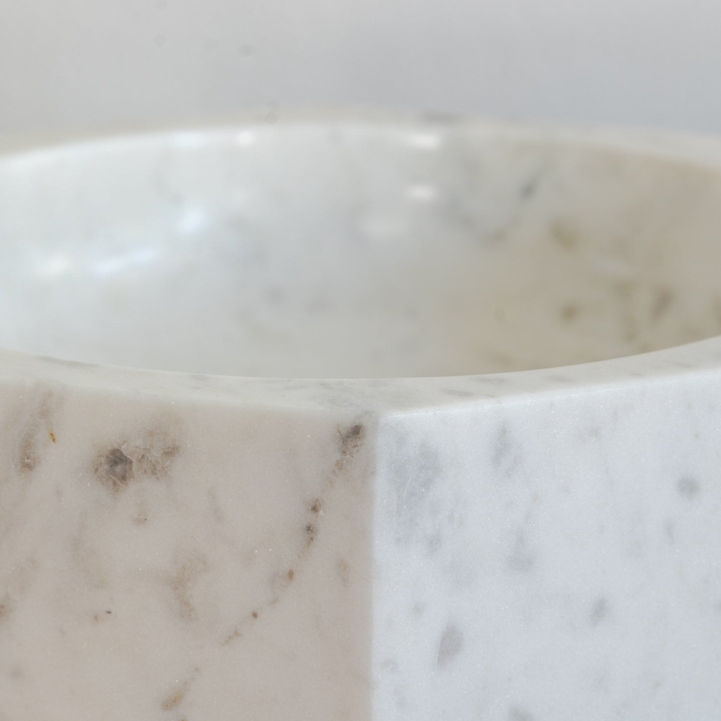 Large Octagonal Marble Bowl