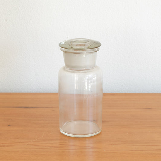 Vintage Lab Glass Container with Lid