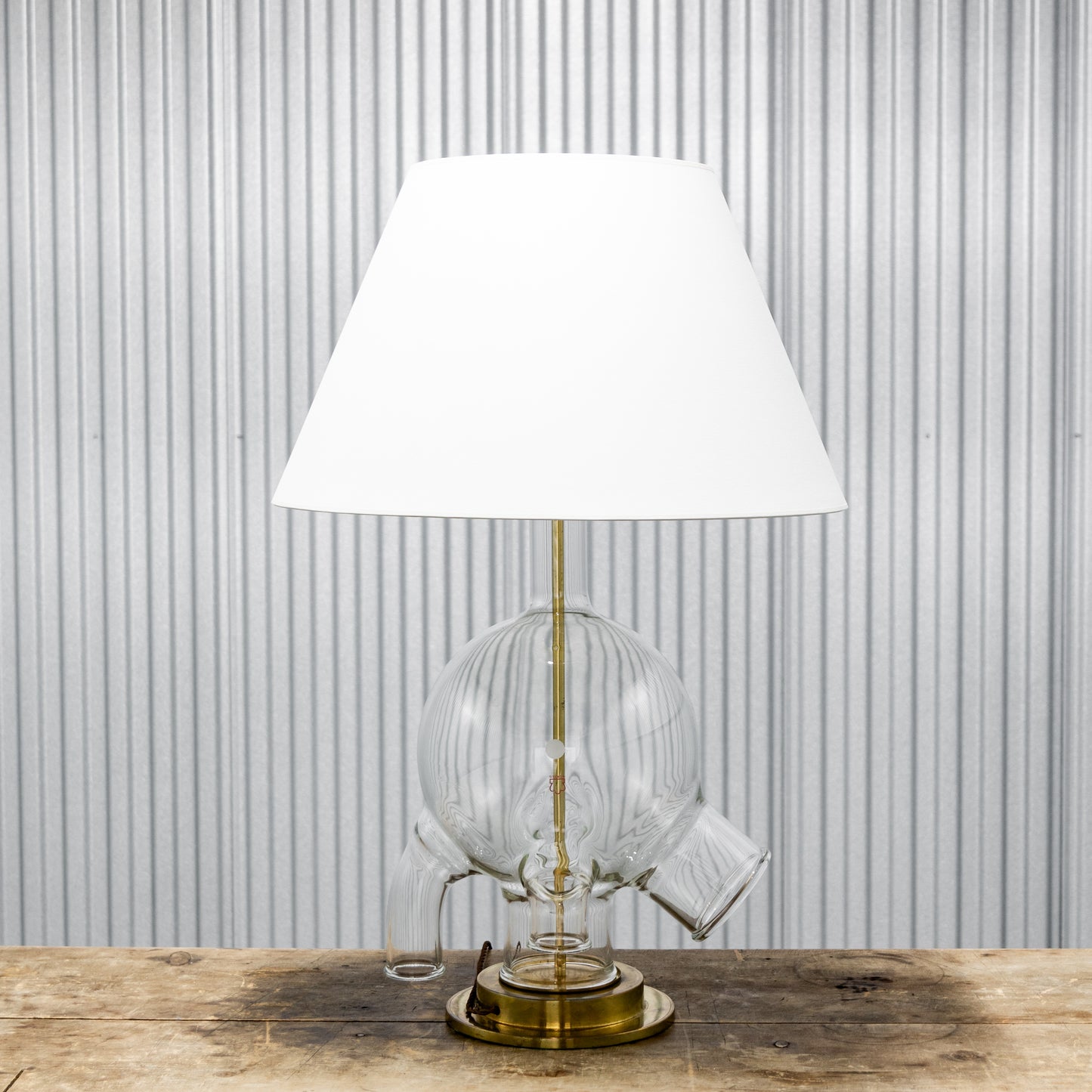 Monumental Vintage Lab Glass Table Lamp