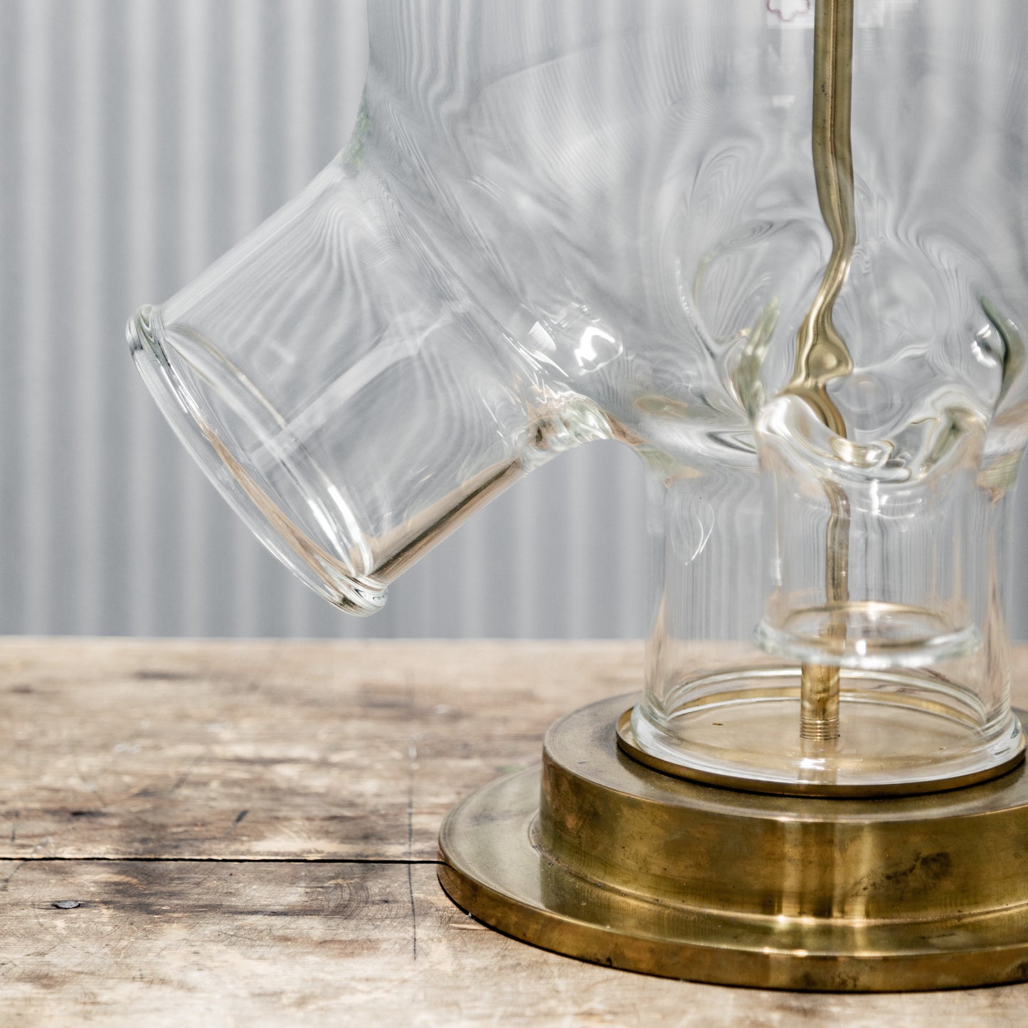 Monumental Vintage Lab Glass Table Lamp