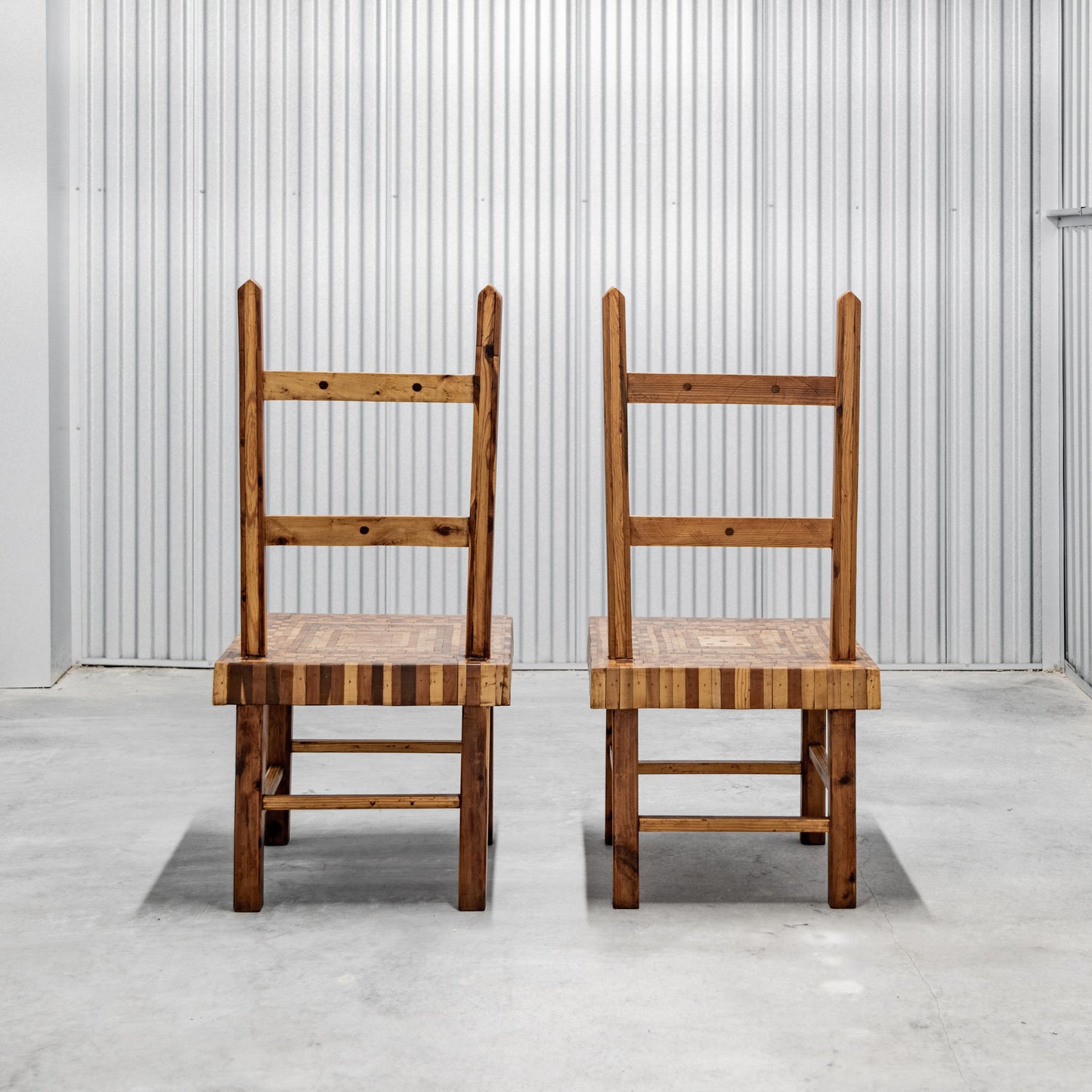 American Folk Art Parquet Chairs