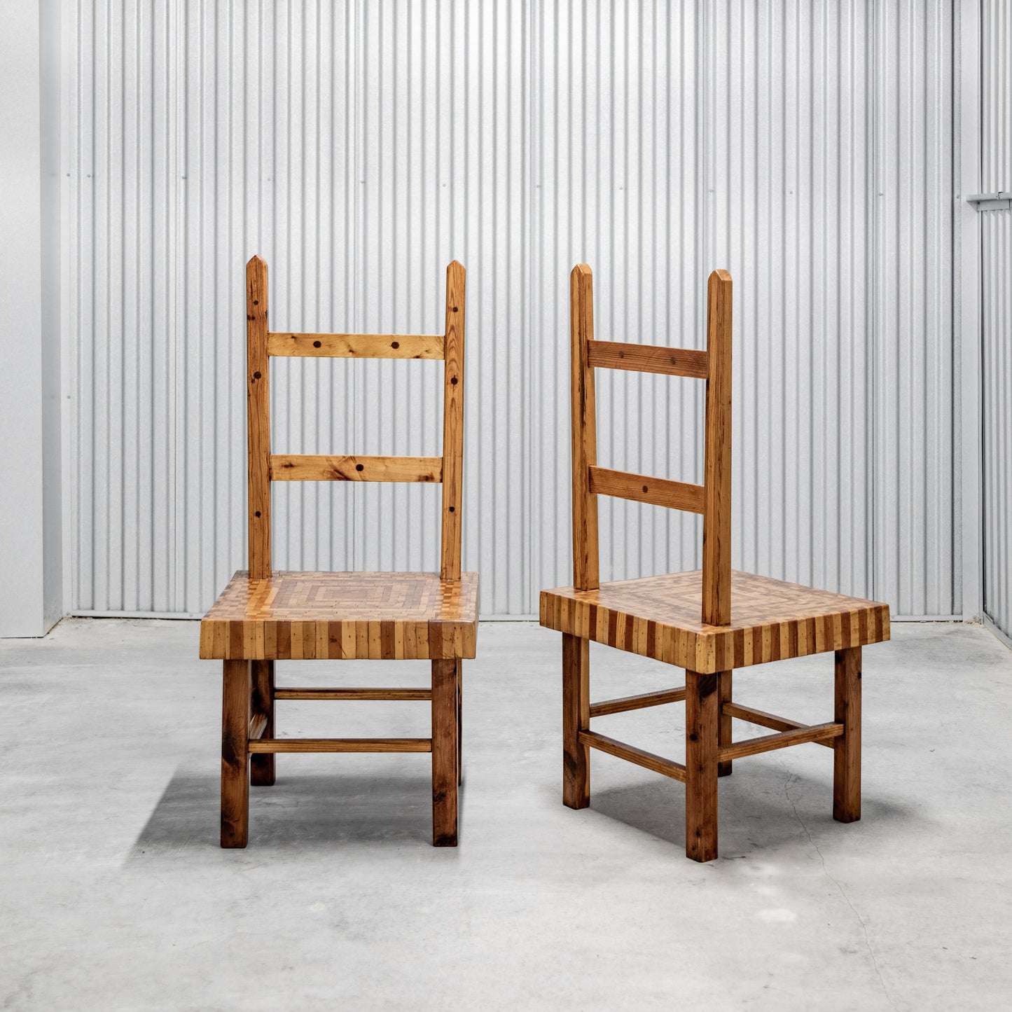 American Folk Art Parquet Chairs