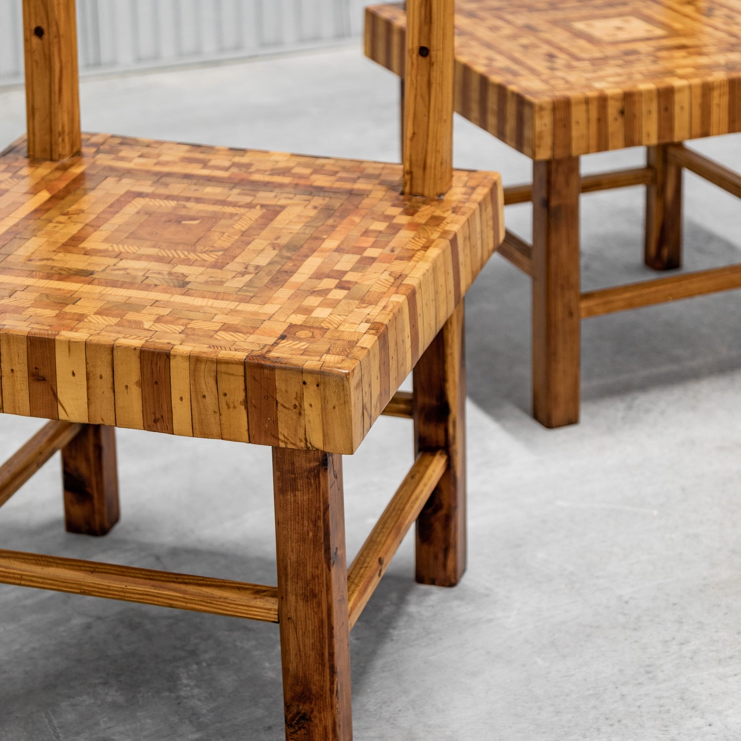 American Folk Art Parquet Chairs