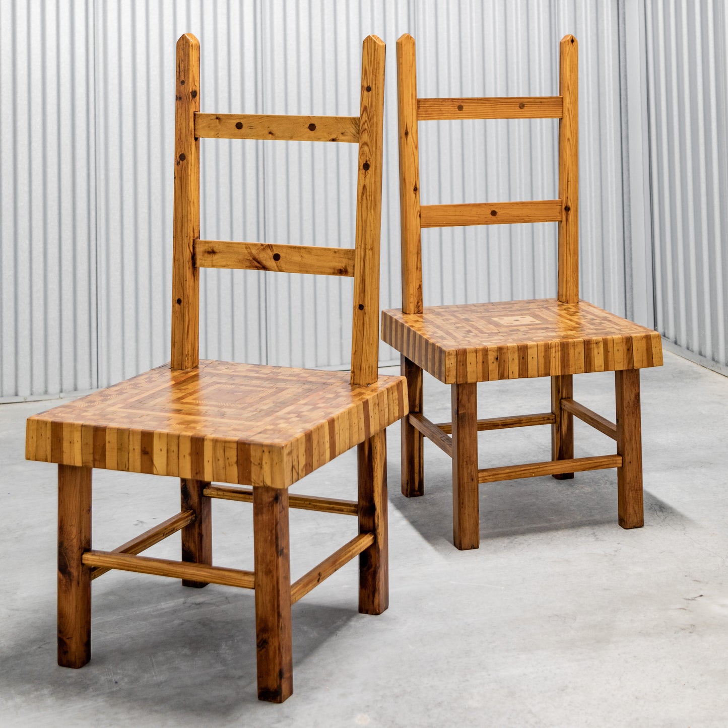 American Folk Art Parquet Chairs