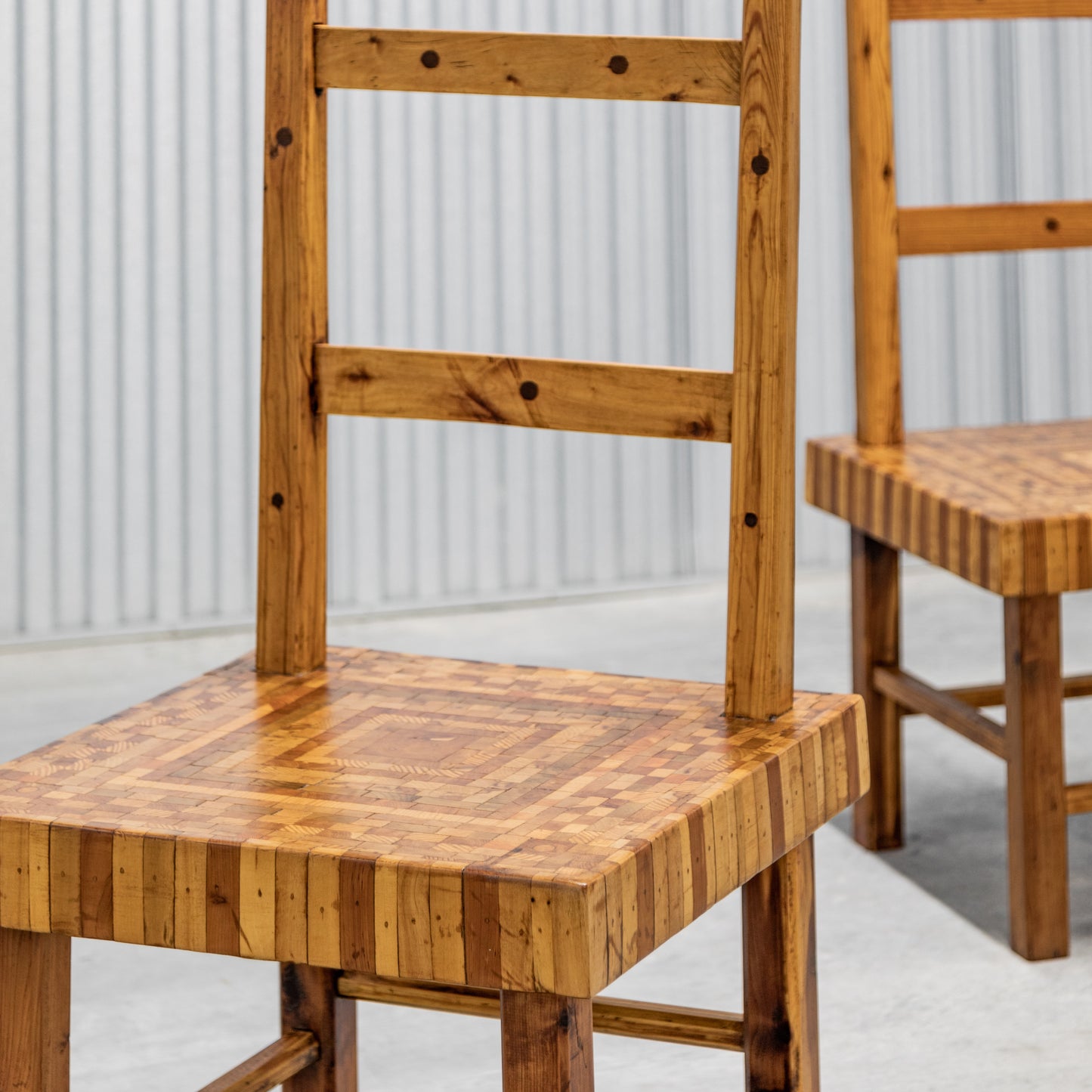 American Folk Art Parquet Chairs