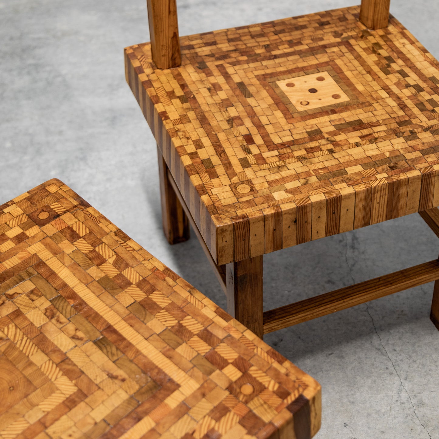 American Folk Art Parquet Chairs