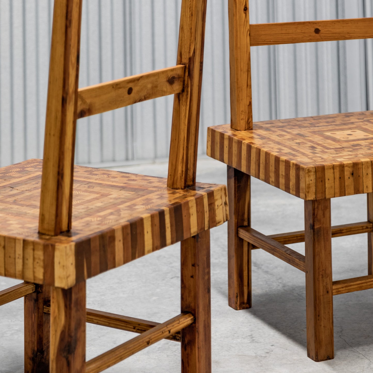 American Folk Art Parquet Chairs