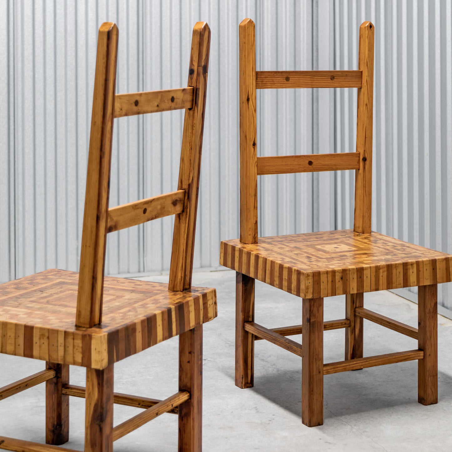 American Folk Art Parquet Chairs