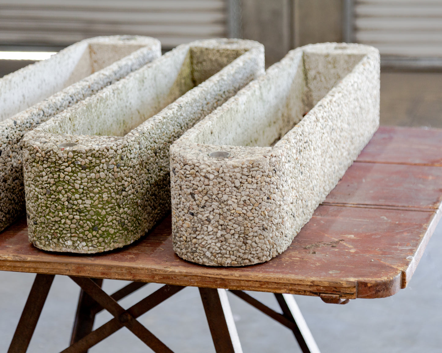 Pea Gravel Concrete Modular Planter