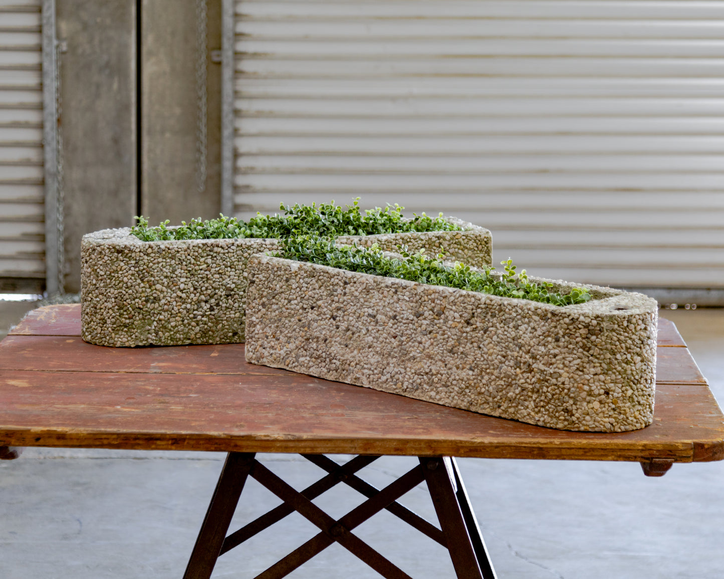 Pea Gravel Concrete Modular Planter