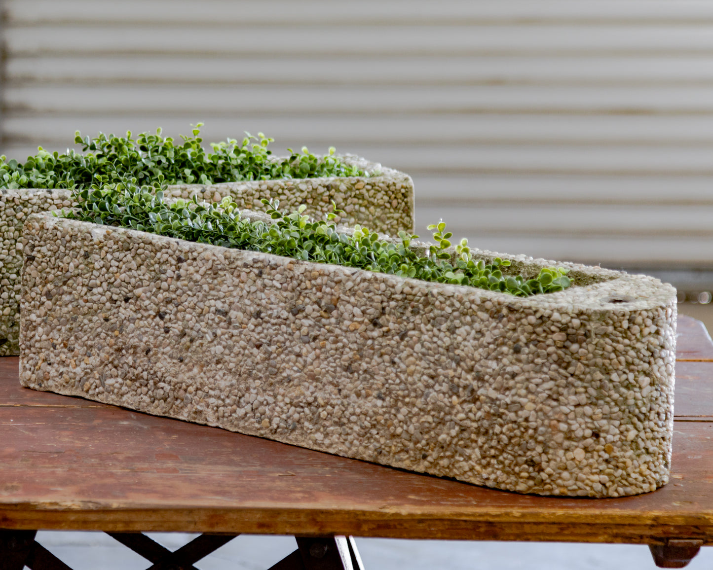 Pea Gravel Concrete Modular Planter