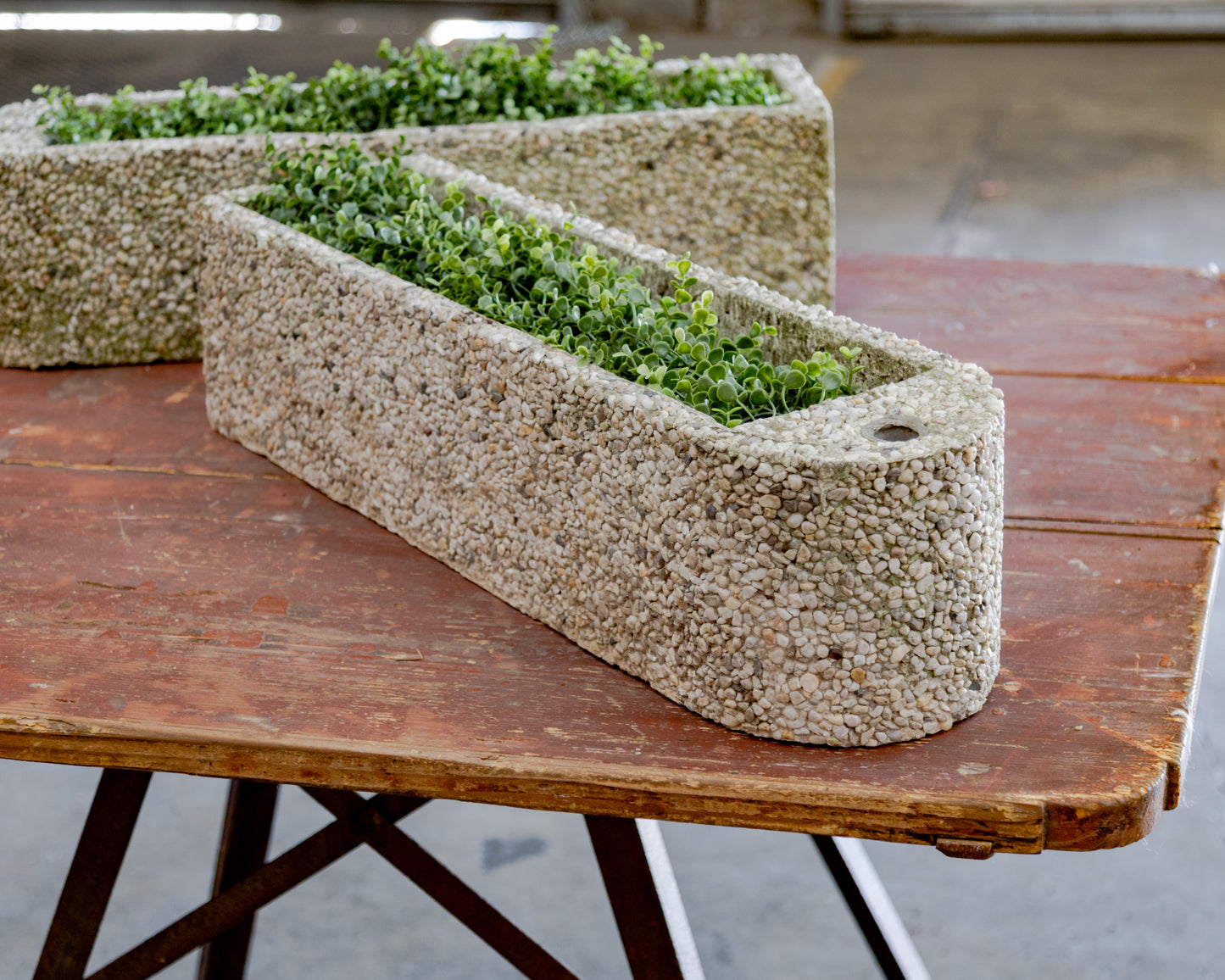 Pea Gravel Concrete Modular Planter