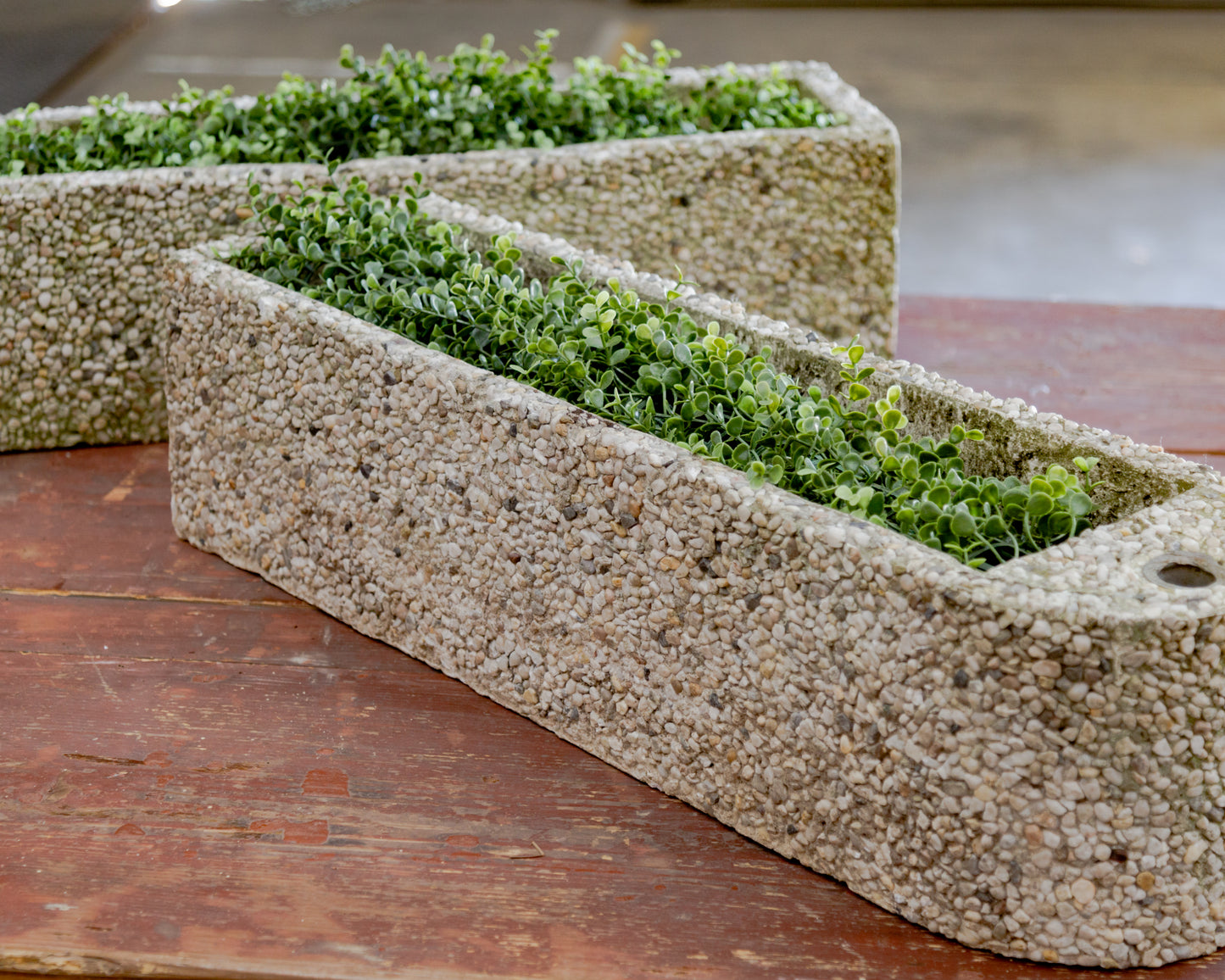 Pea Gravel Concrete Modular Planter