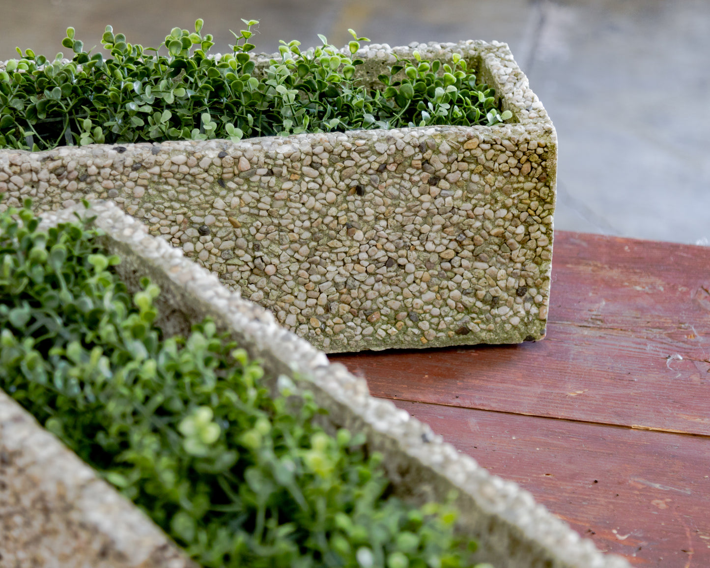 Pea Gravel Concrete Modular Planter