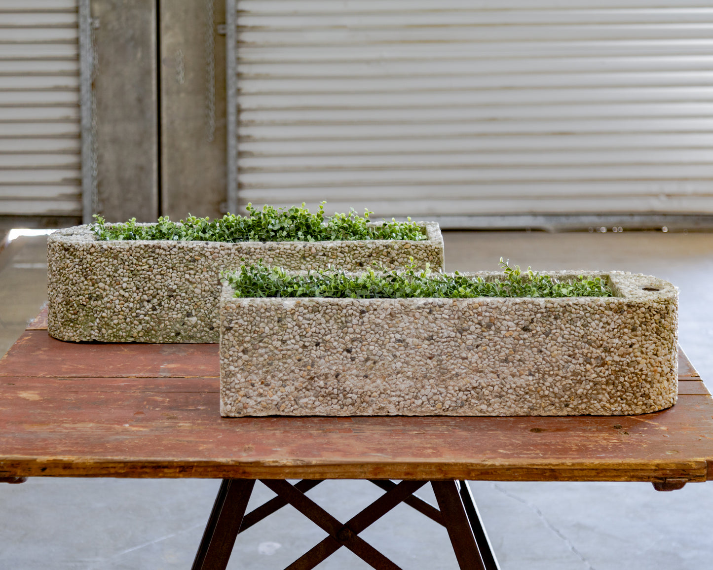 Pea Gravel Concrete Modular Planter