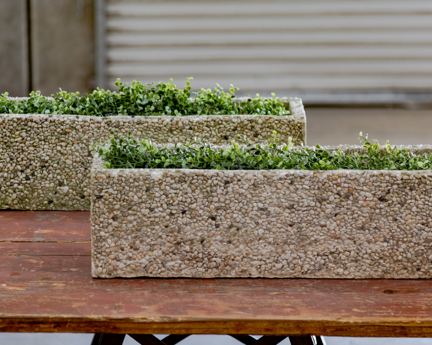 Pea Gravel Concrete Modular Planter