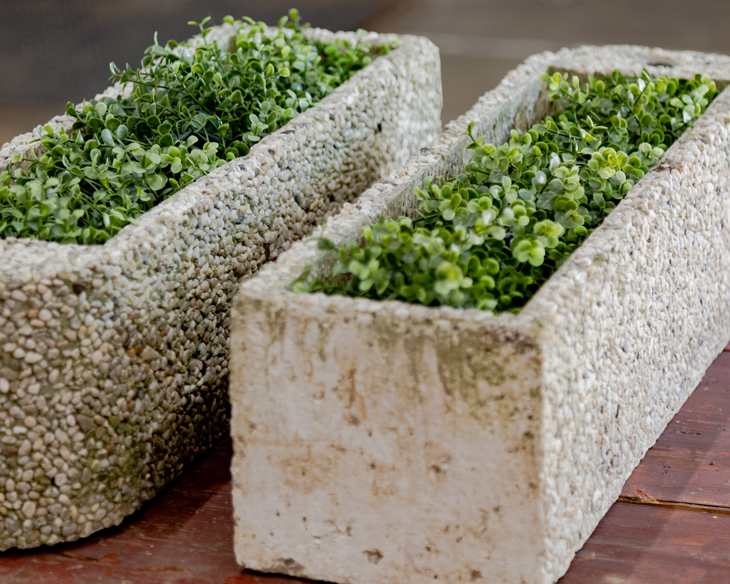 Pea Gravel Concrete Modular Planter