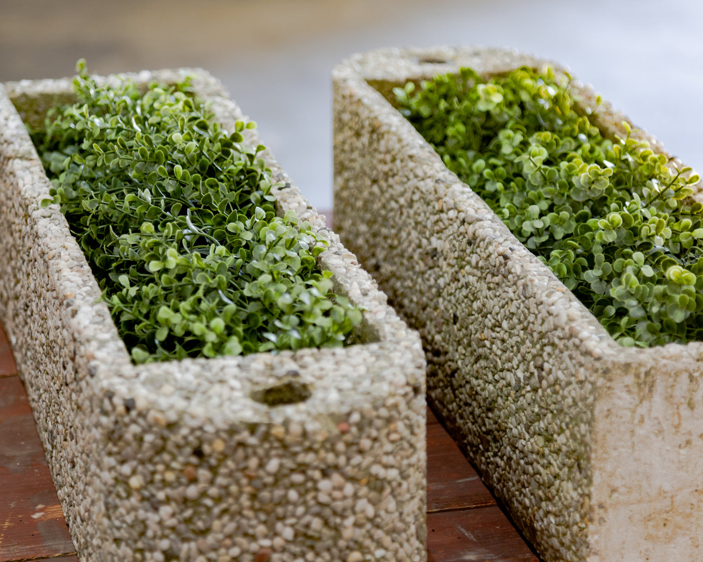 Pea Gravel Concrete Modular Planter