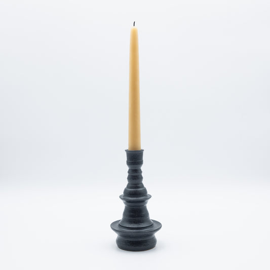Alkimia Stoneware | Matte Black Stoneware Candlestick