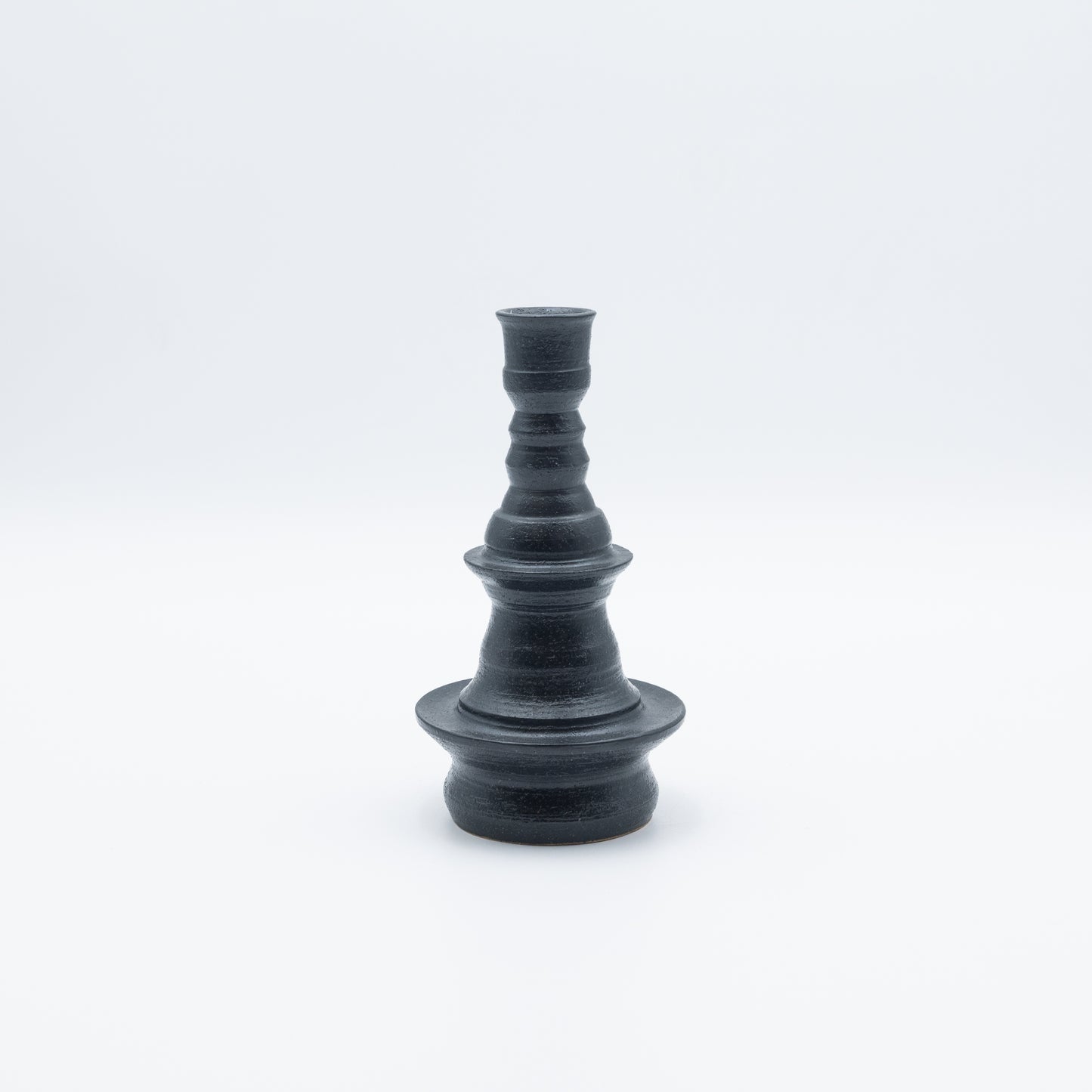Alkimia Stoneware | Matte Black Stoneware Candlestick