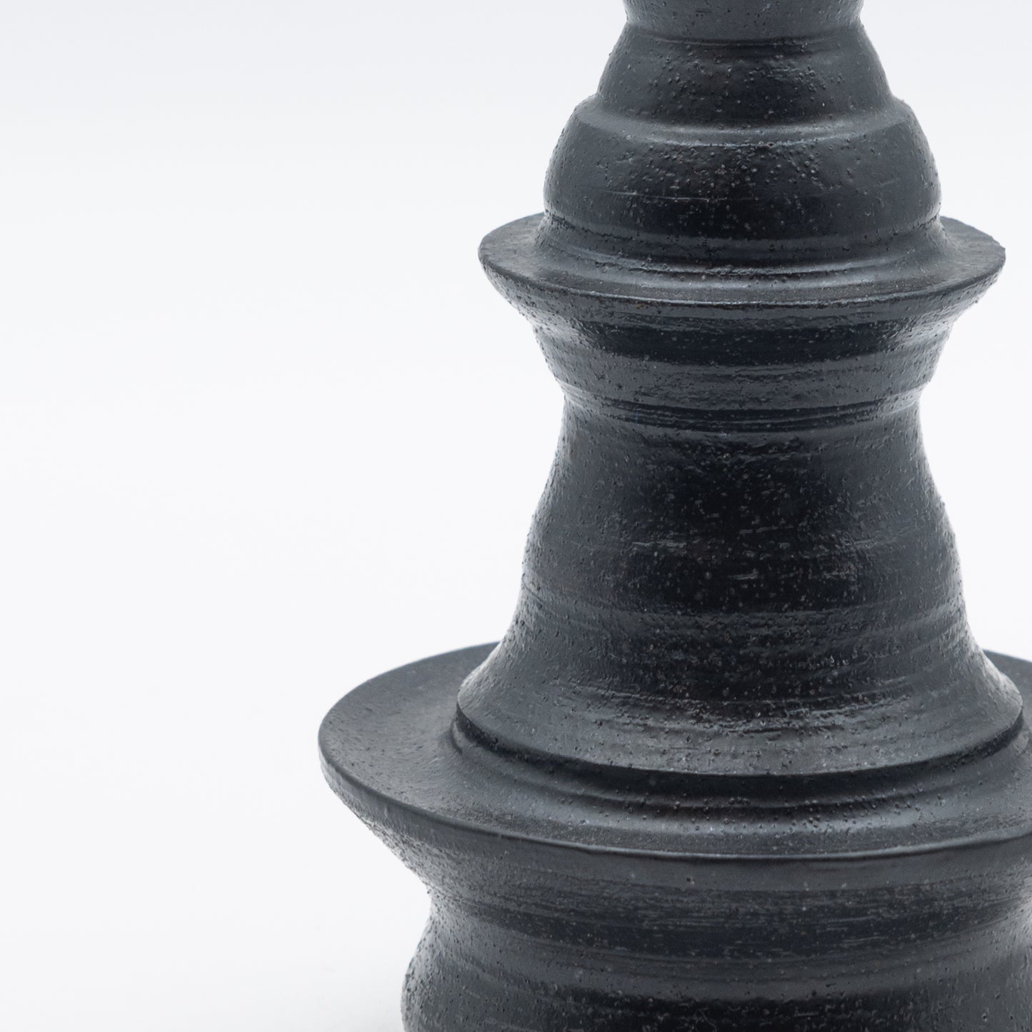 Alkimia Stoneware | Matte Black Stoneware Candlestick