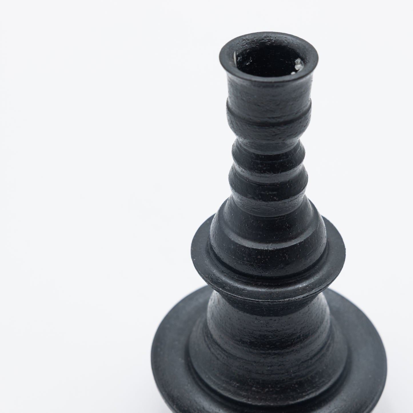 Alkimia Stoneware | Matte Black Stoneware Candlestick