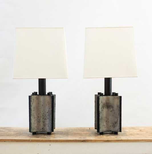 David Kleinberg | Torch Cut Steel Table Lamps