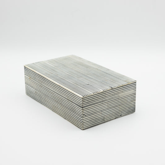 Bone Inlay + Ebony Pinstripe Box
