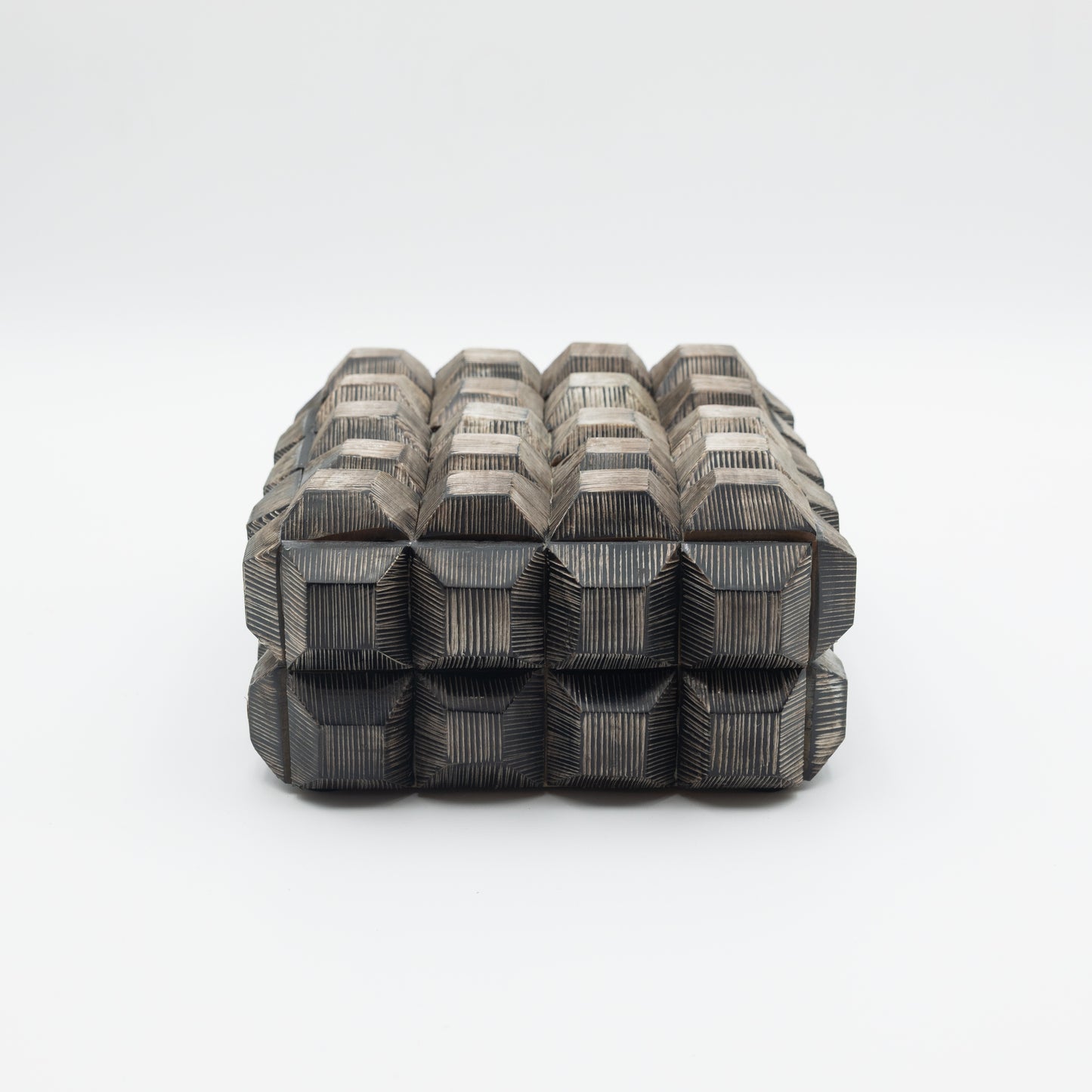 Carved Dark Gray Horn Box