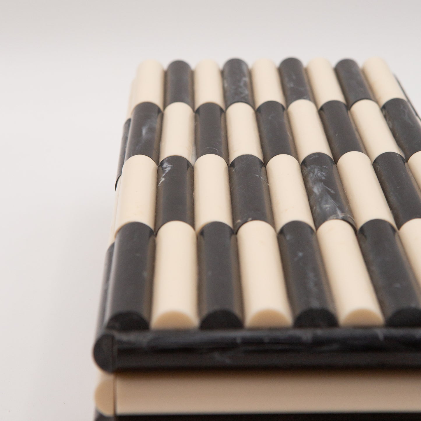 Fluted Ivory + Ebony Bone Box