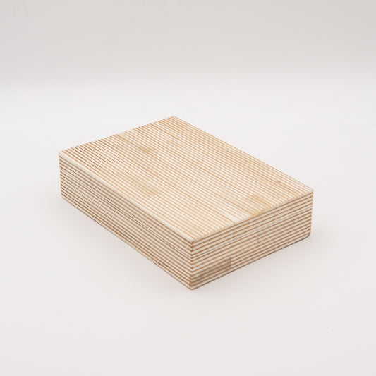 Bone Inlay + Brass Pinstripe Box