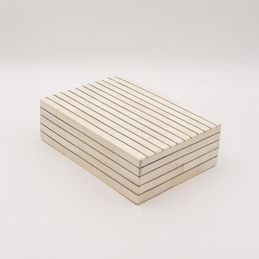 Bone Inlay + Ebony Pinstripe Box