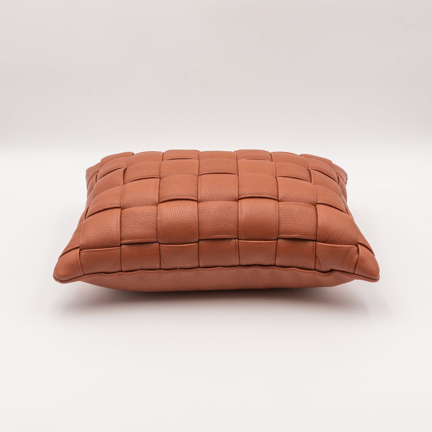 Woven Leather Pillow - Cinnamon