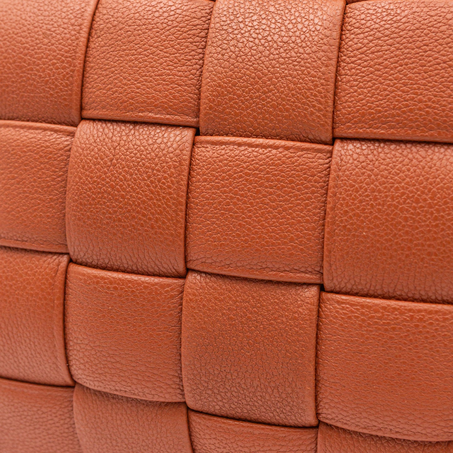 Woven Leather Pillow - Cinnamon