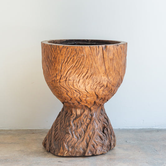 Burlwood Root Pedestal Planter