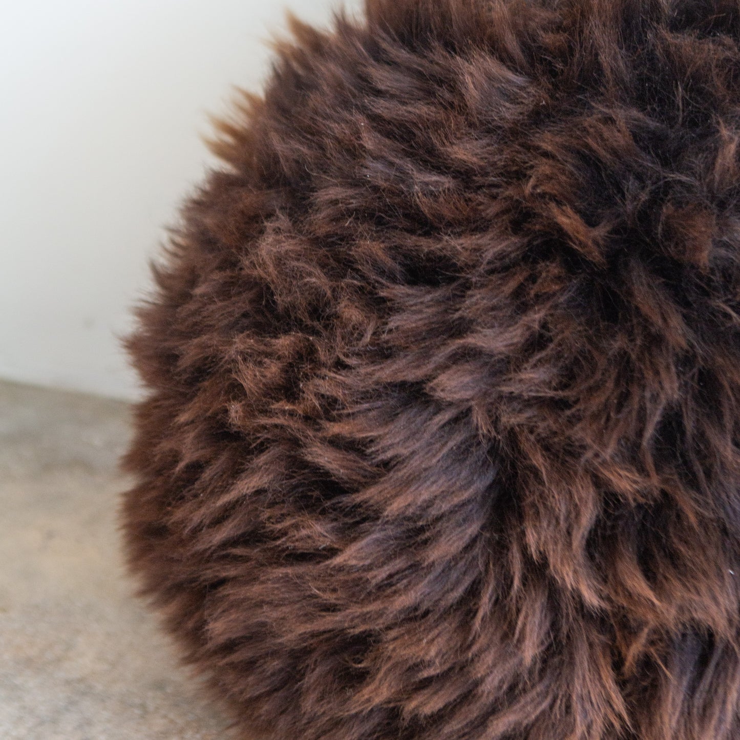 'The Cruinn' Round Sheepskin Pillow - Brown